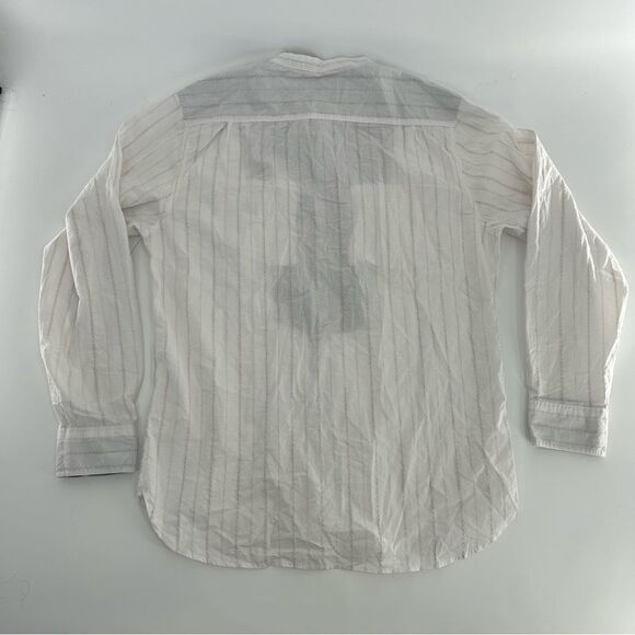 Third and Army Deadstock Collared White Striped Grey Shirt NWT Medium - Picture 2 of 8